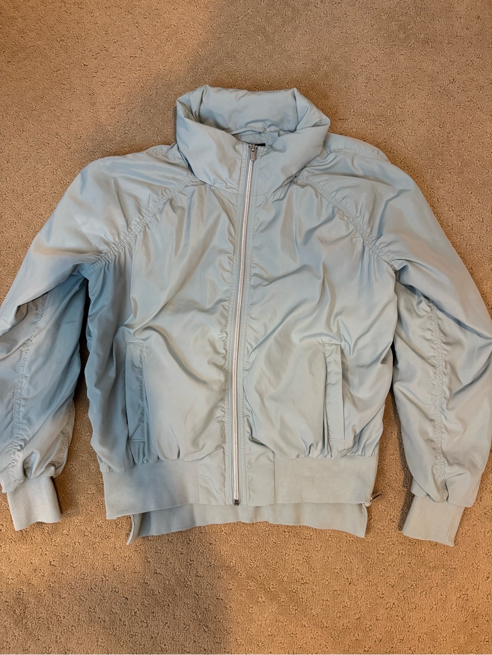 Athleta Powder Blue Women's Zip Bomber Jacket